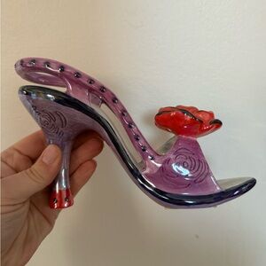 Vintage Elegant Purple and Red Women's Heel tea light candle holder